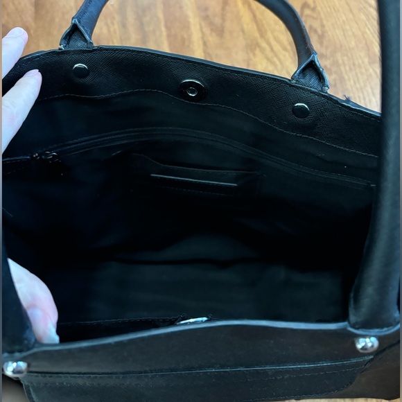 REBECCA MINKOFF Black Leather Shoulder Tote - Picture 7 of 8